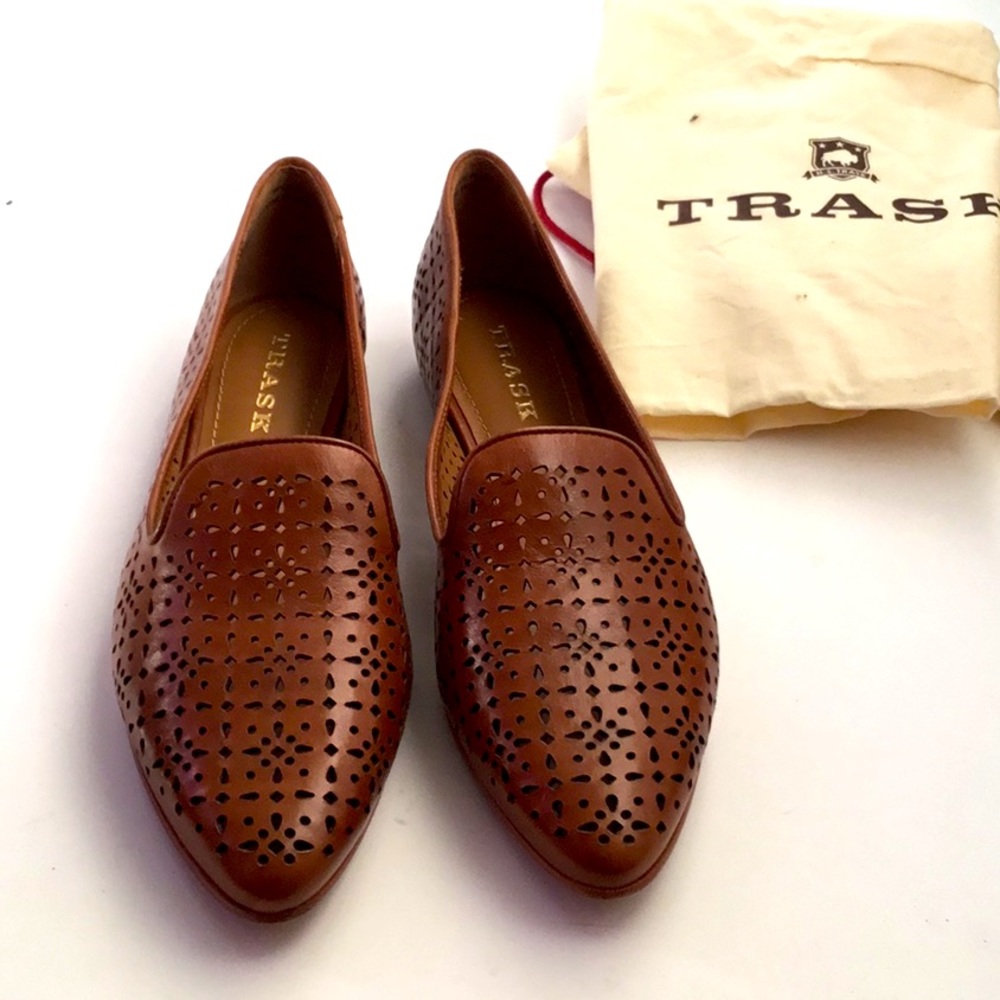 Trask New, Perforated Leather Loafer Flats 9-1/2 M